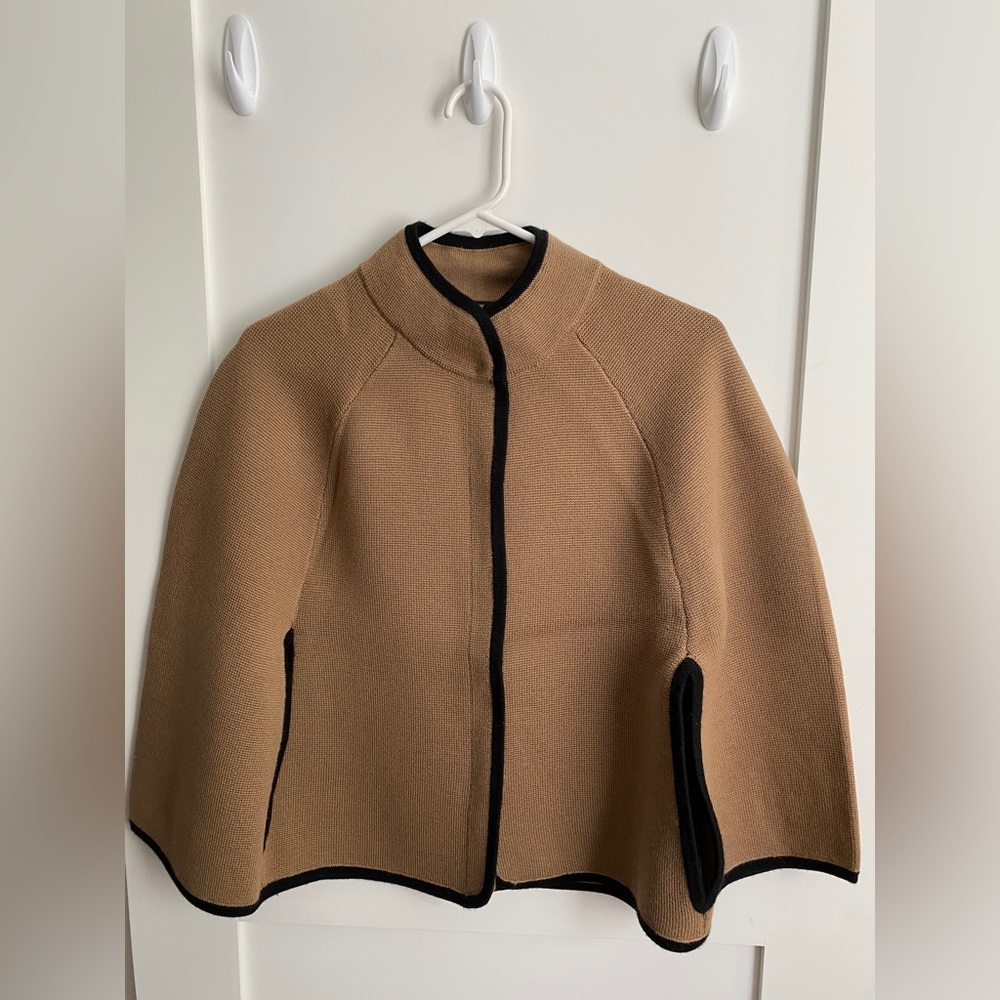 J. Crew Women’s Tan Streetcape 100% Merino Wool Poncho Cape Sweater in Size XS